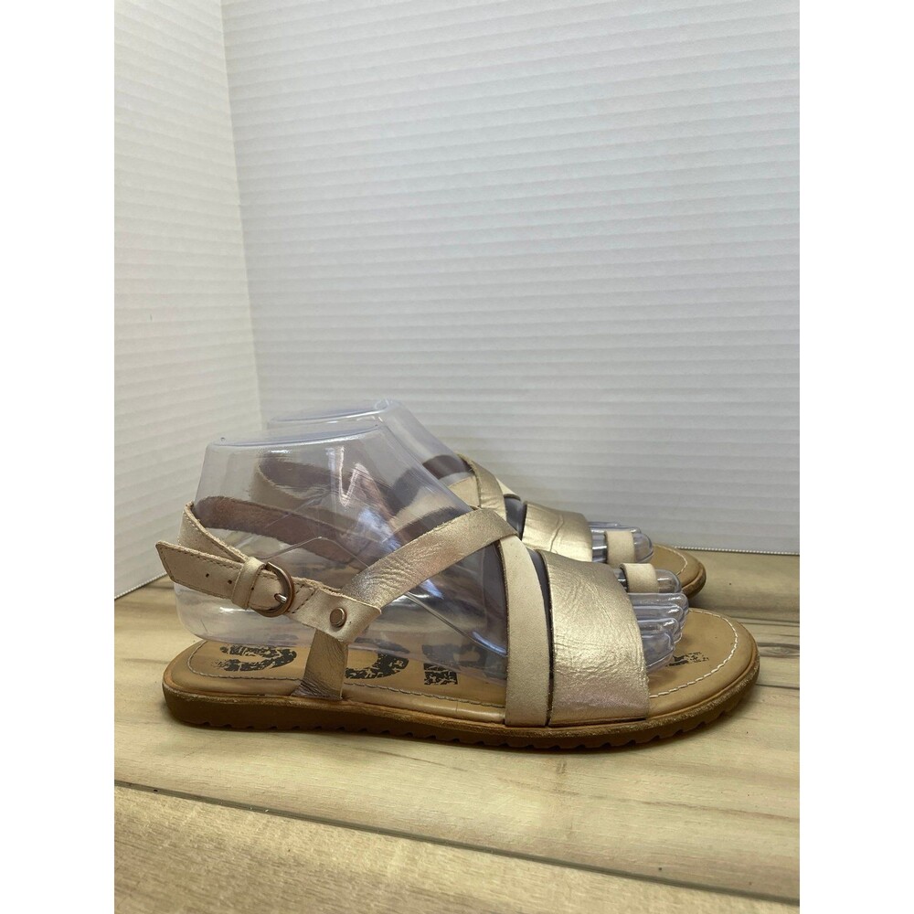Sorel ella slingback metallic gold flat sandal 7.5